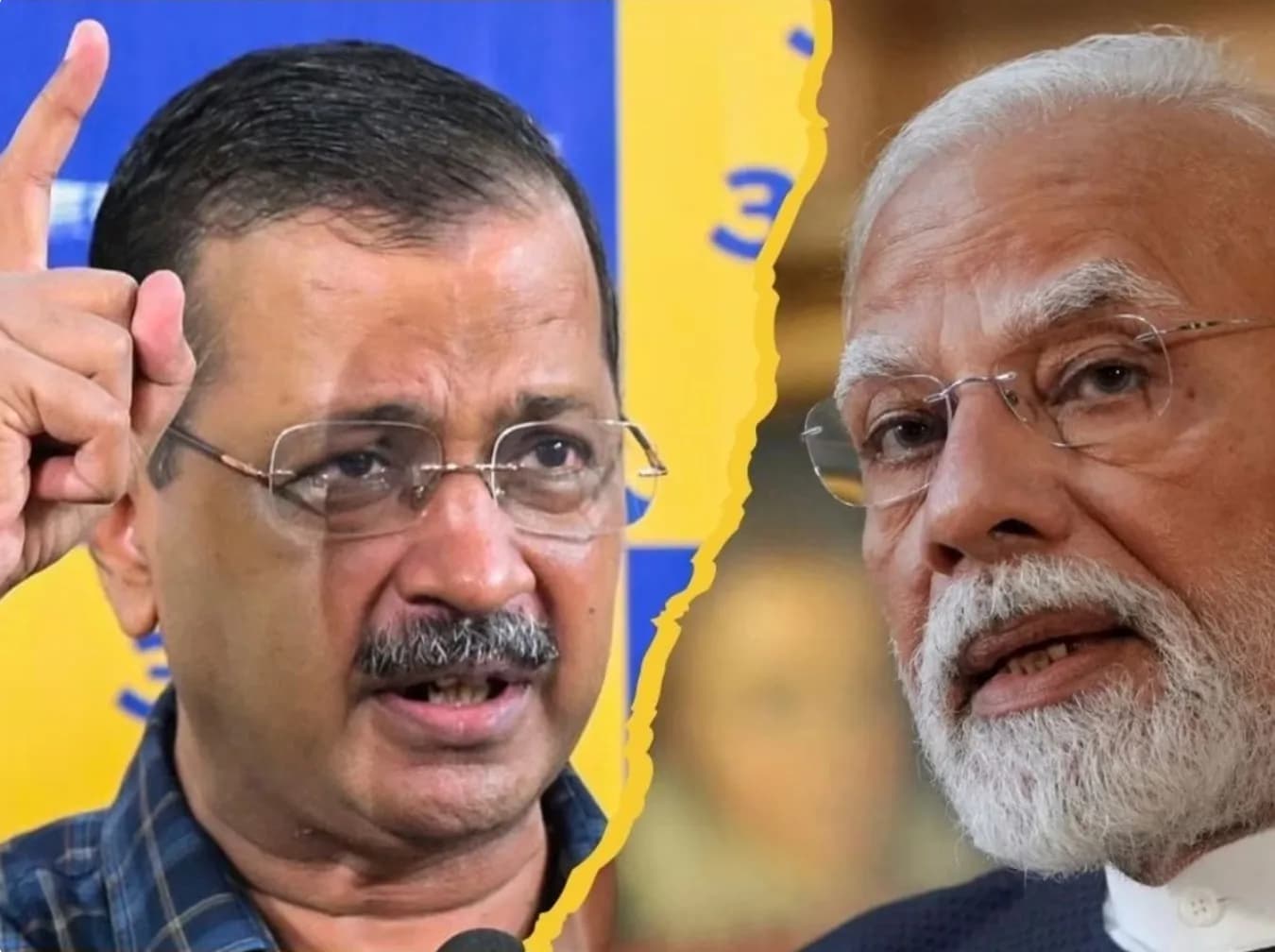 दो राजनेताओं की तस्वीर, एक बोल रहा है और दूसरा सुन रहा है।
